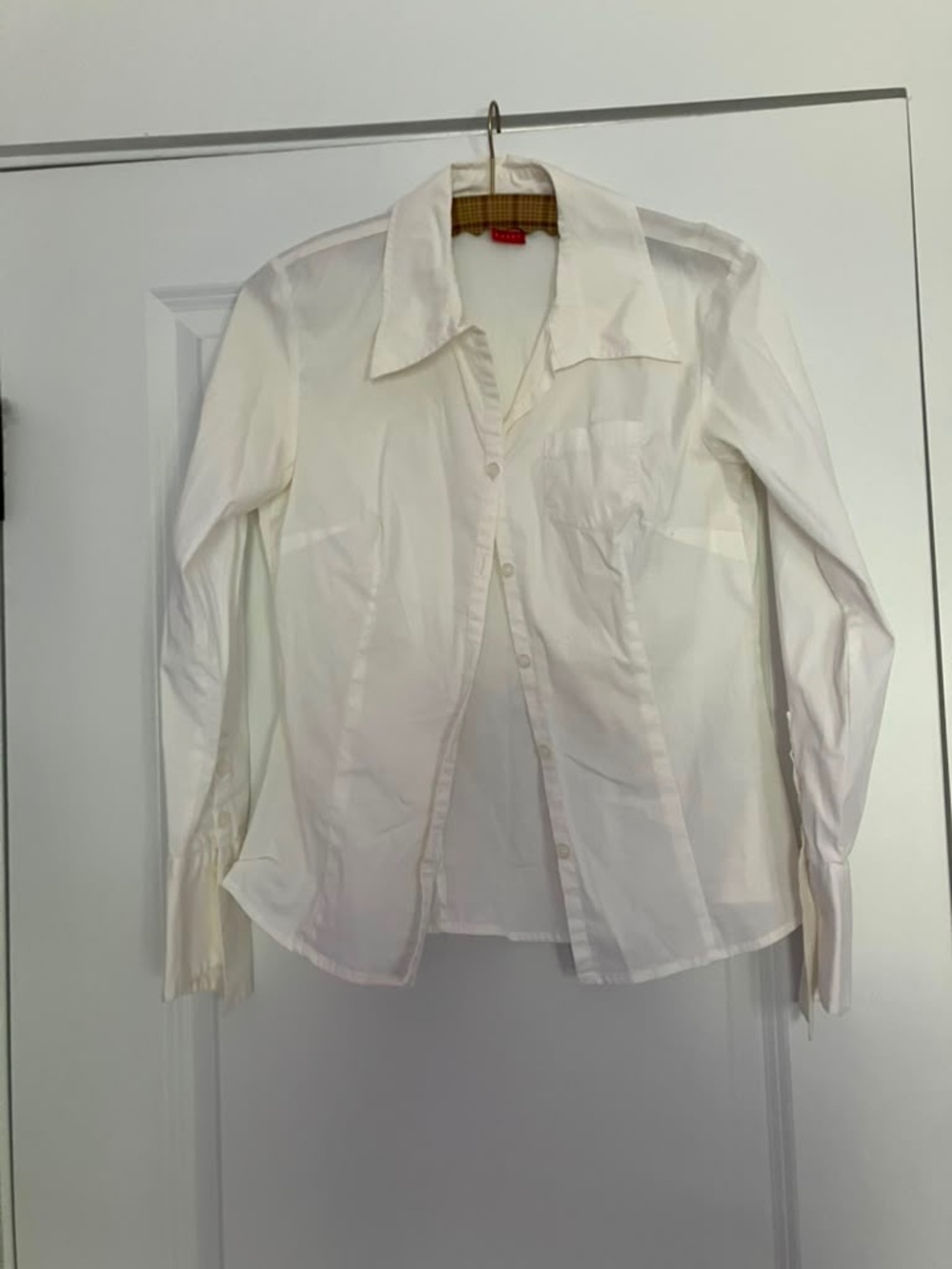 Classic White Button-Down Blouse - Women's Long Sleeve
